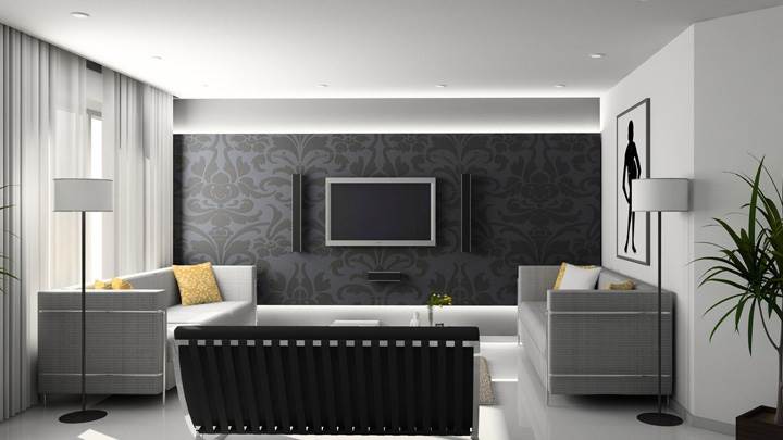 White Background in Home Theater Room